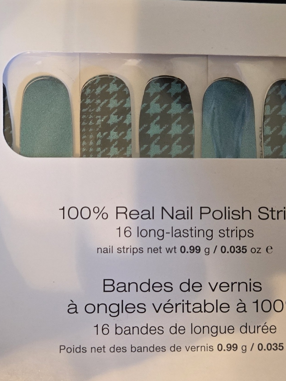 Color Street 'SUIT YOURSELF' - Teal & Aqua Houndstooth Nail Polish Strips
